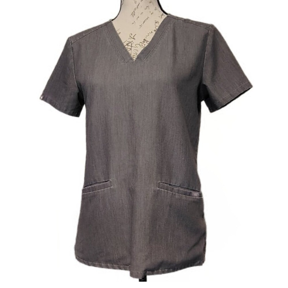 Figs Womens Casma Technical Collection Scrub Top XS Graphite Gray Uniform‎ Nurse